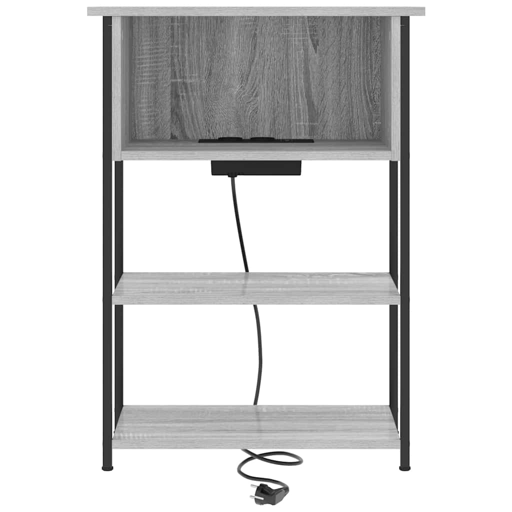 Noptiera sonoma gri 55 x 31 x 76 cm Lemn compozit — imaginea 5