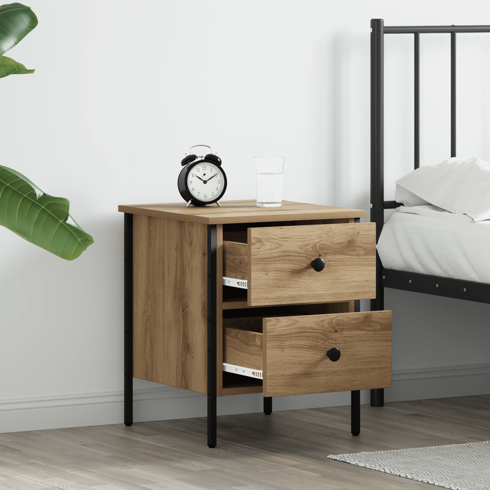 Noptiera Artisan Oak 40x42x50 cm Lemn prelucrat — imaginea 4