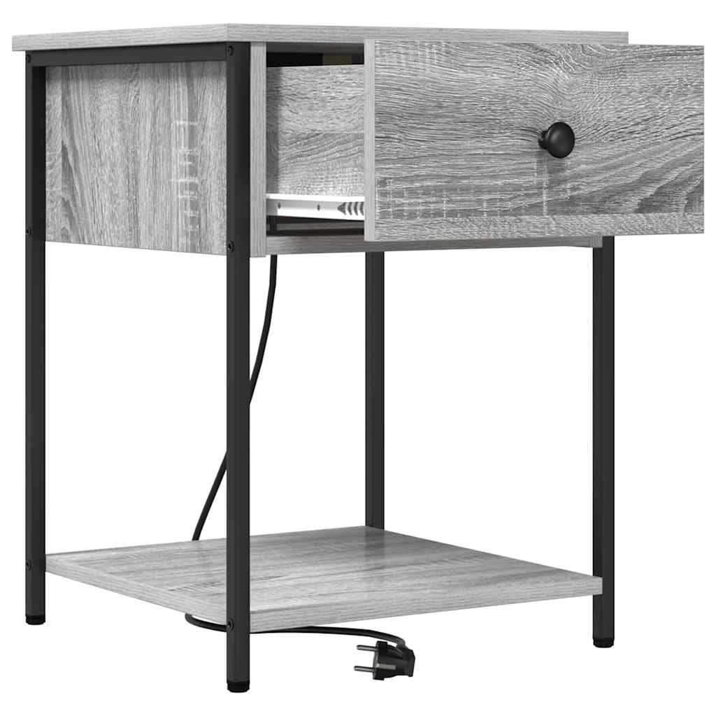 Noptiera sonoma gri 42 x 41 x 56 cm Lemn compozit — imaginea 5