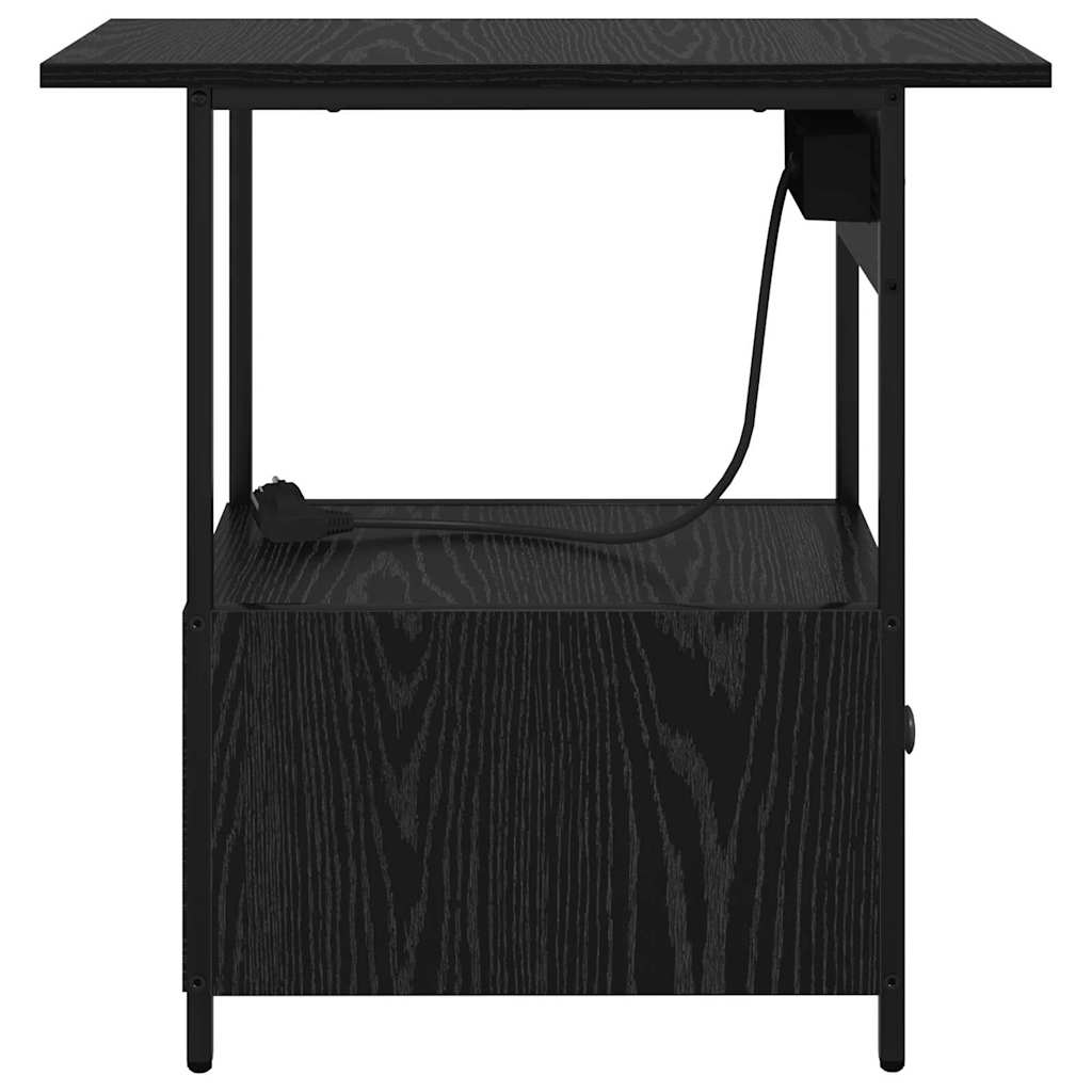Noptiera stejar negru 60 x 30 x 61 cm Lemn compozit — imaginea 8