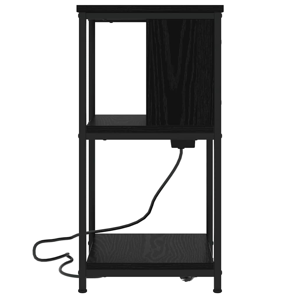 Noptiera stejar negru 38 x 31 x 61 cm Lemn compozit — imaginea 6