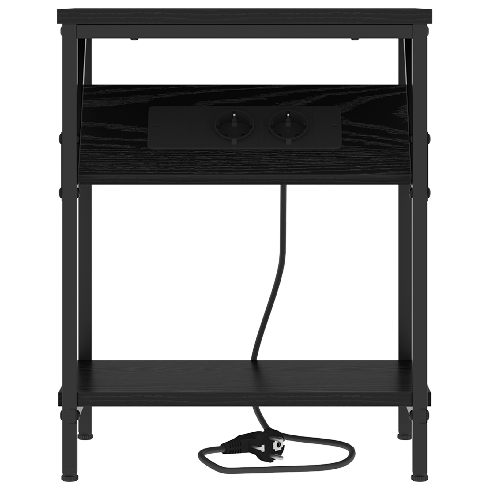 Noptiera stejar negru 38 x 30 x 48 cm Lemn compozit — imaginea 5