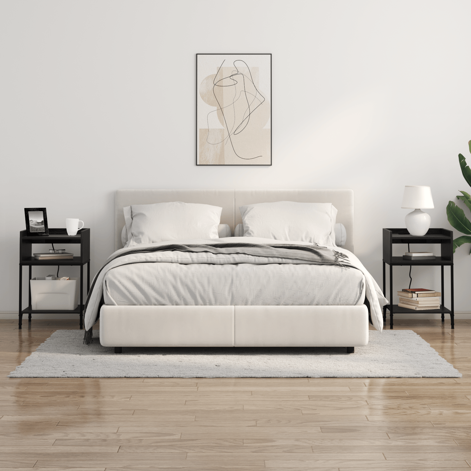 Noptiera stejar negru 40 x 40 x 61 cm Lemn compozit — imaginea 4