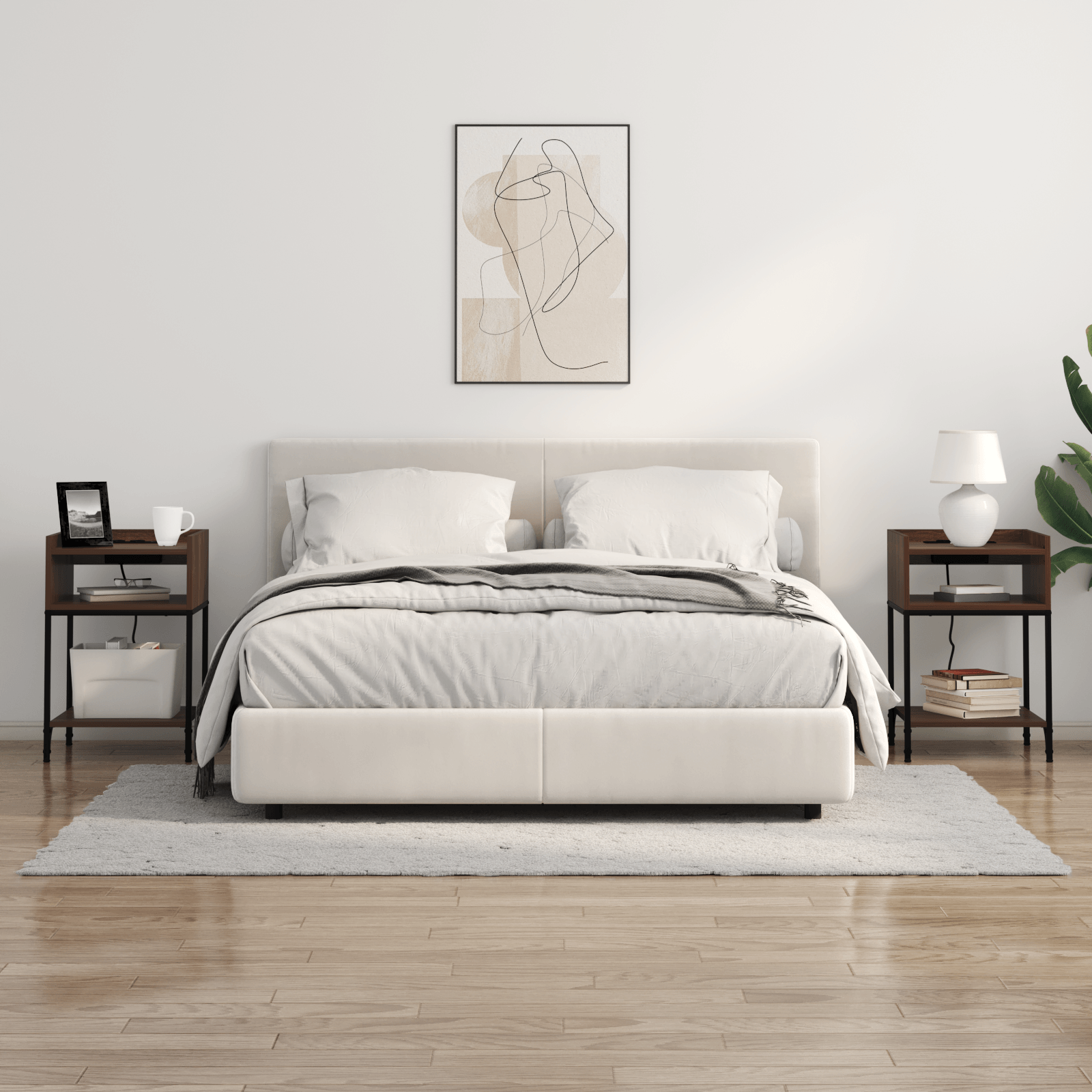 Noptiera stejar brun 40 x 40 x 61 cm Lemn compozit — imaginea 4