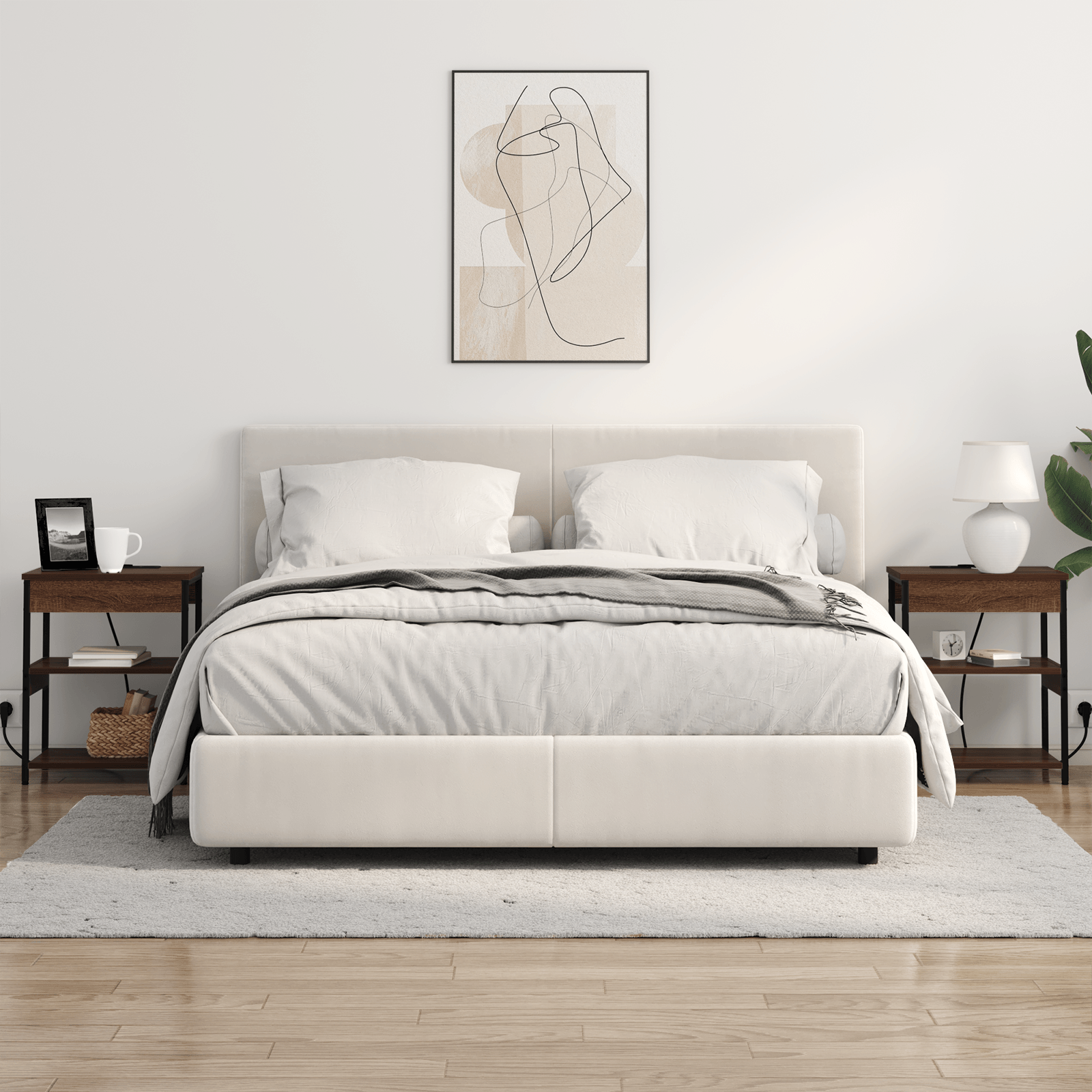 Noptiera stejar brun 41 x 31 x 51 cm Lemn compozit — imaginea 4