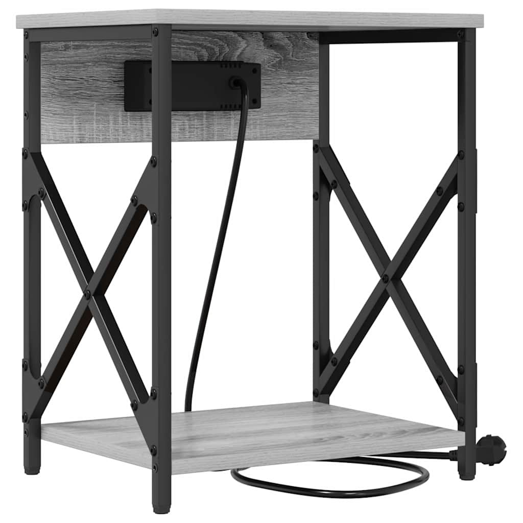 Noptiera sonoma gri 41 x 31 x 51 cm Lemn compozit — imaginea 7