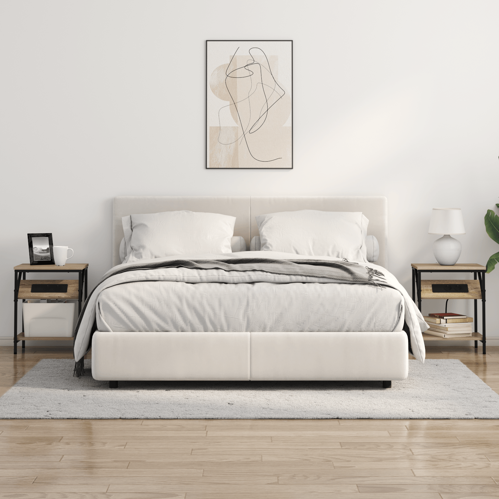 Noptiera stejar sonoma 38 x 30 x 48 cm Lemn compozit — imaginea 4