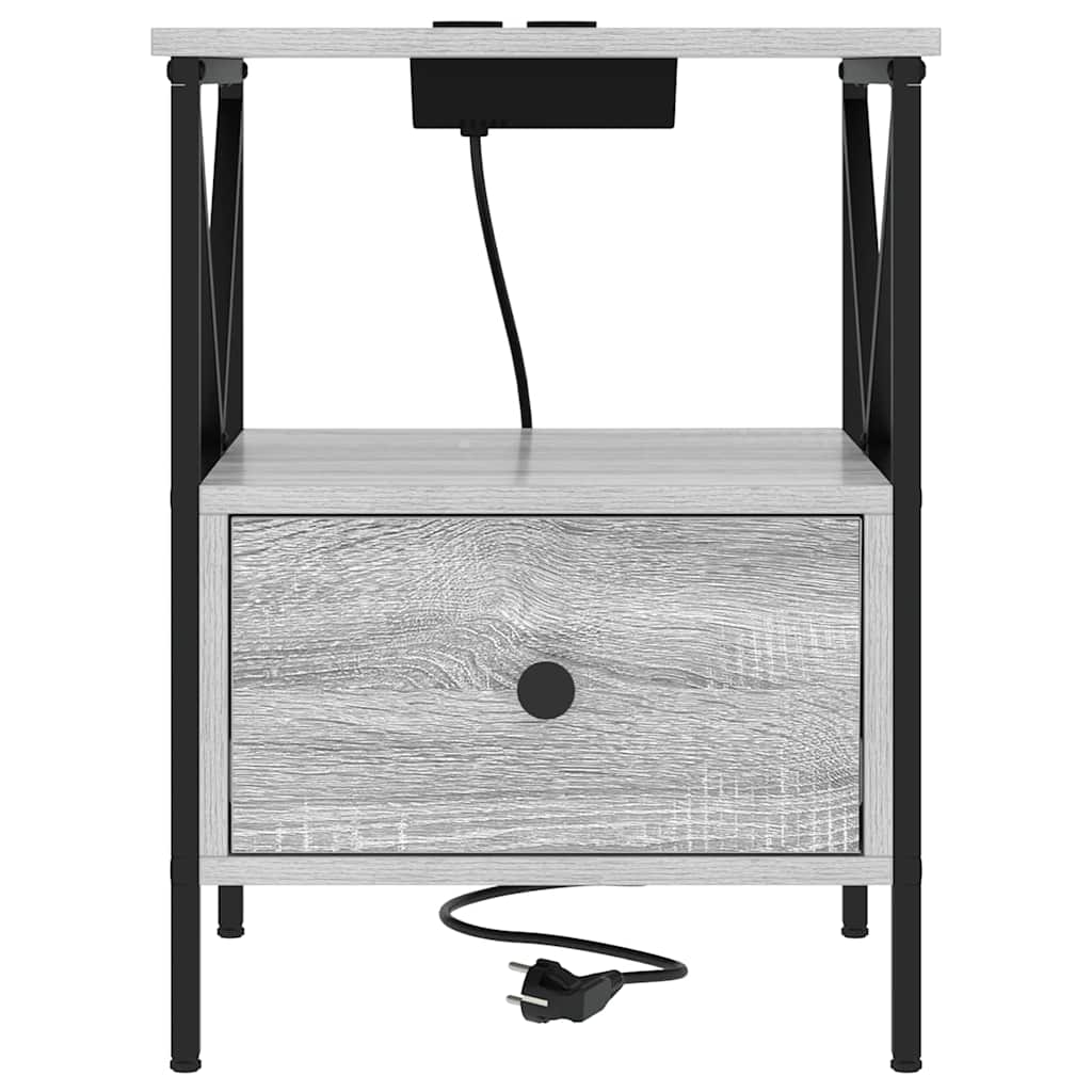 Noptiera sonoma gri 41.5 x 40.5 x 55 cm Lemn compozit — imaginea 6