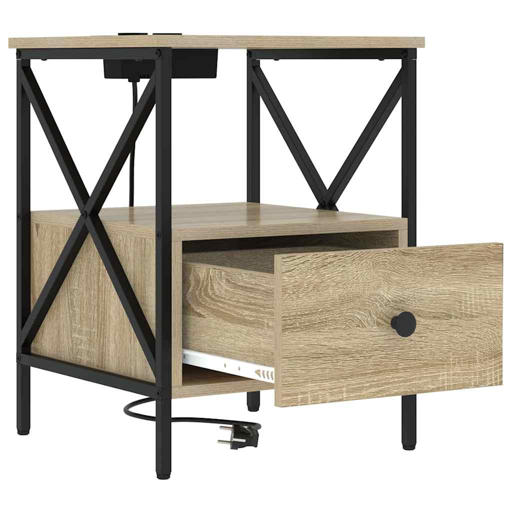 Noptiera stejar sonoma 41.5 x 40.5 x 55 cm Lemn compozit — imaginea 5