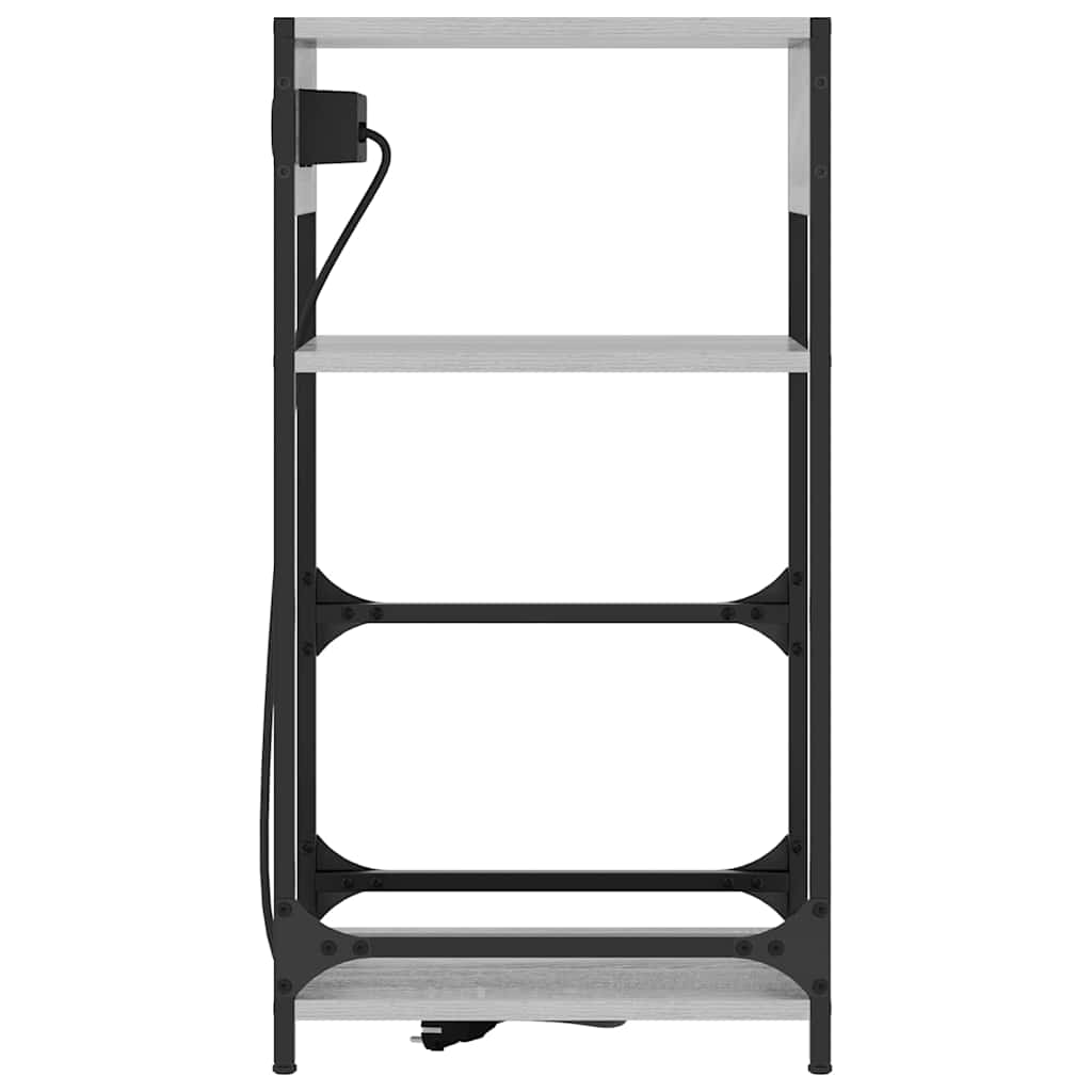 Noptiera sonoma gri 40 x 27 x 76 cm Lemn compozit — imaginea 7