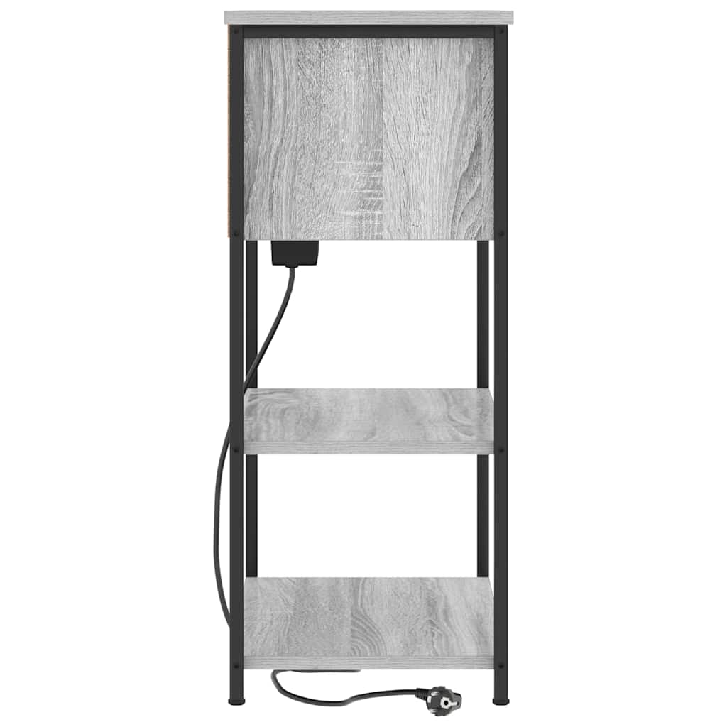 Noptiera sonoma gri 55 x 31 x 76 cm Lemn compozit — imaginea 6