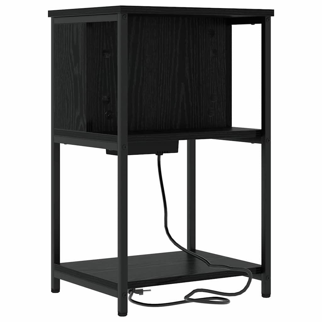 Noptiera stejar negru 38 x 31 x 61 cm Lemn compozit — imaginea 7