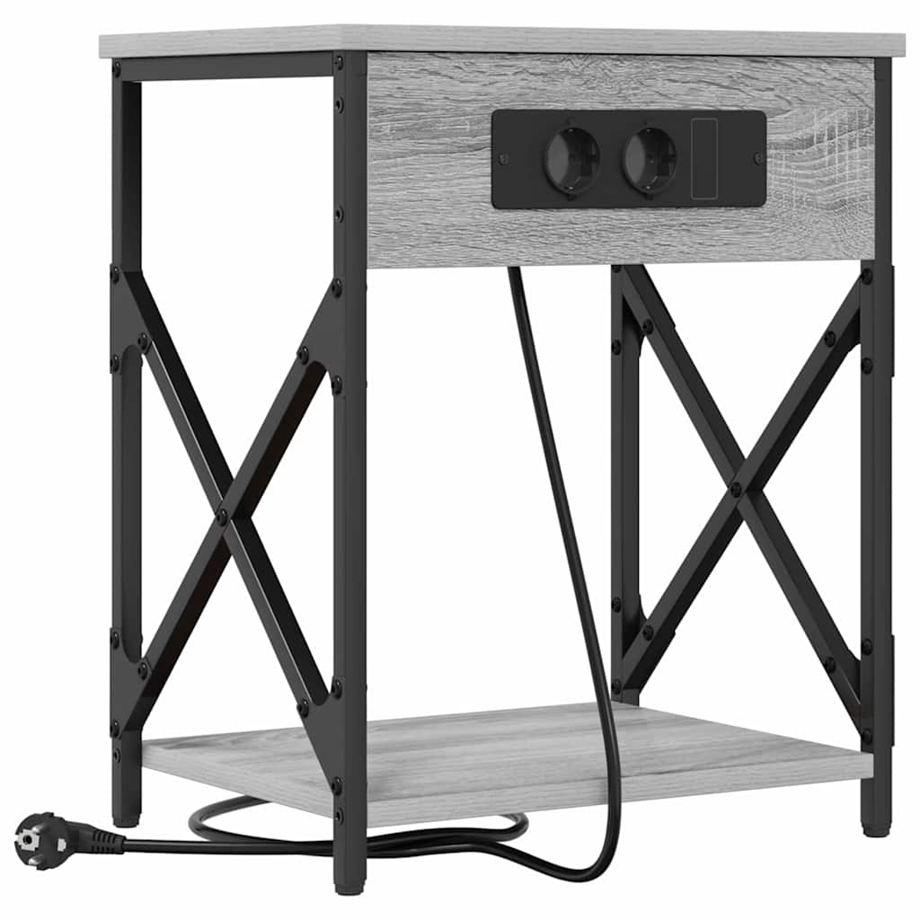 Noptiera 2 pcs sonoma gri 41 x 31 x 51 cm Lemn compozit — imaginea 5