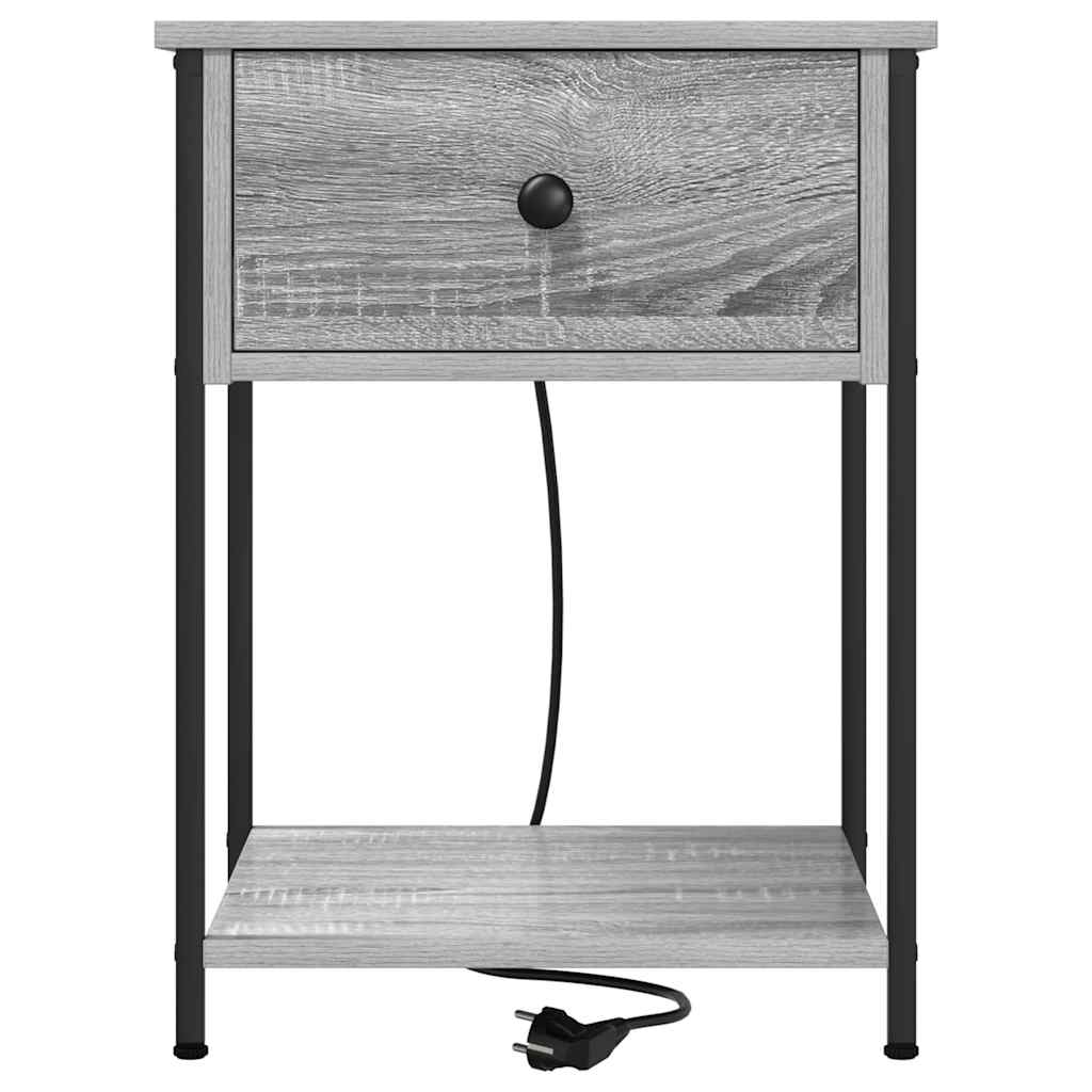 Noptiera sonoma gri 42 x 41 x 56 cm Lemn compozit — imaginea 6