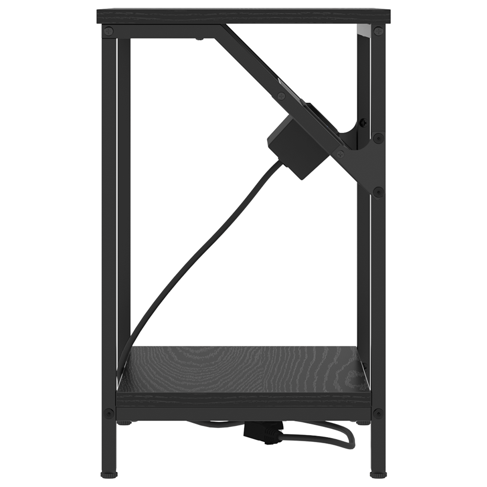 Noptiera stejar negru 38 x 30 x 48 cm Lemn compozit — imaginea 6