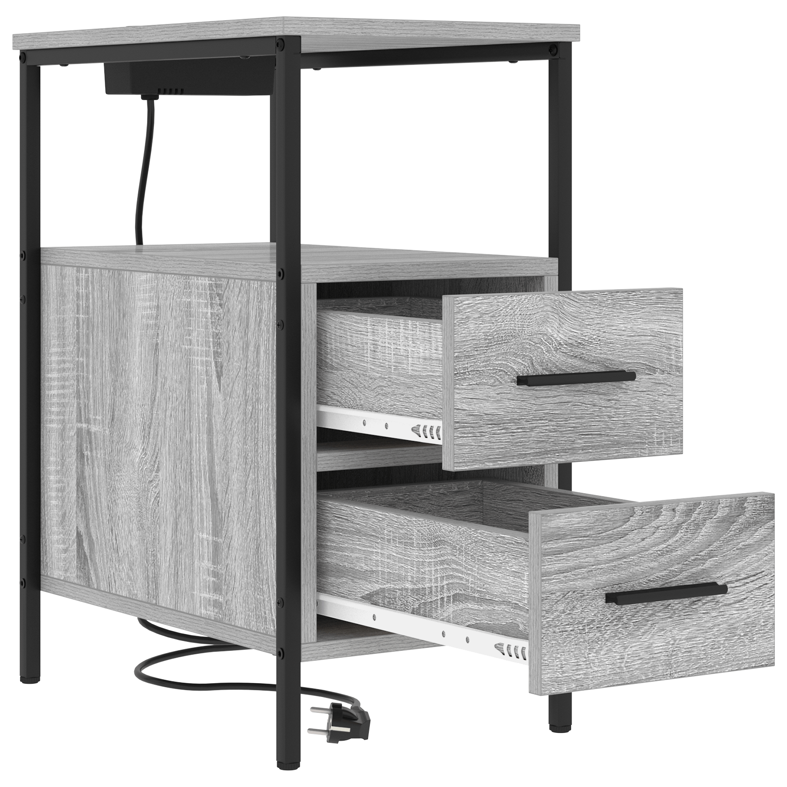 Noptiera sonoma gri 30 x 48 x 61 cm Lemn compozit — imaginea 5