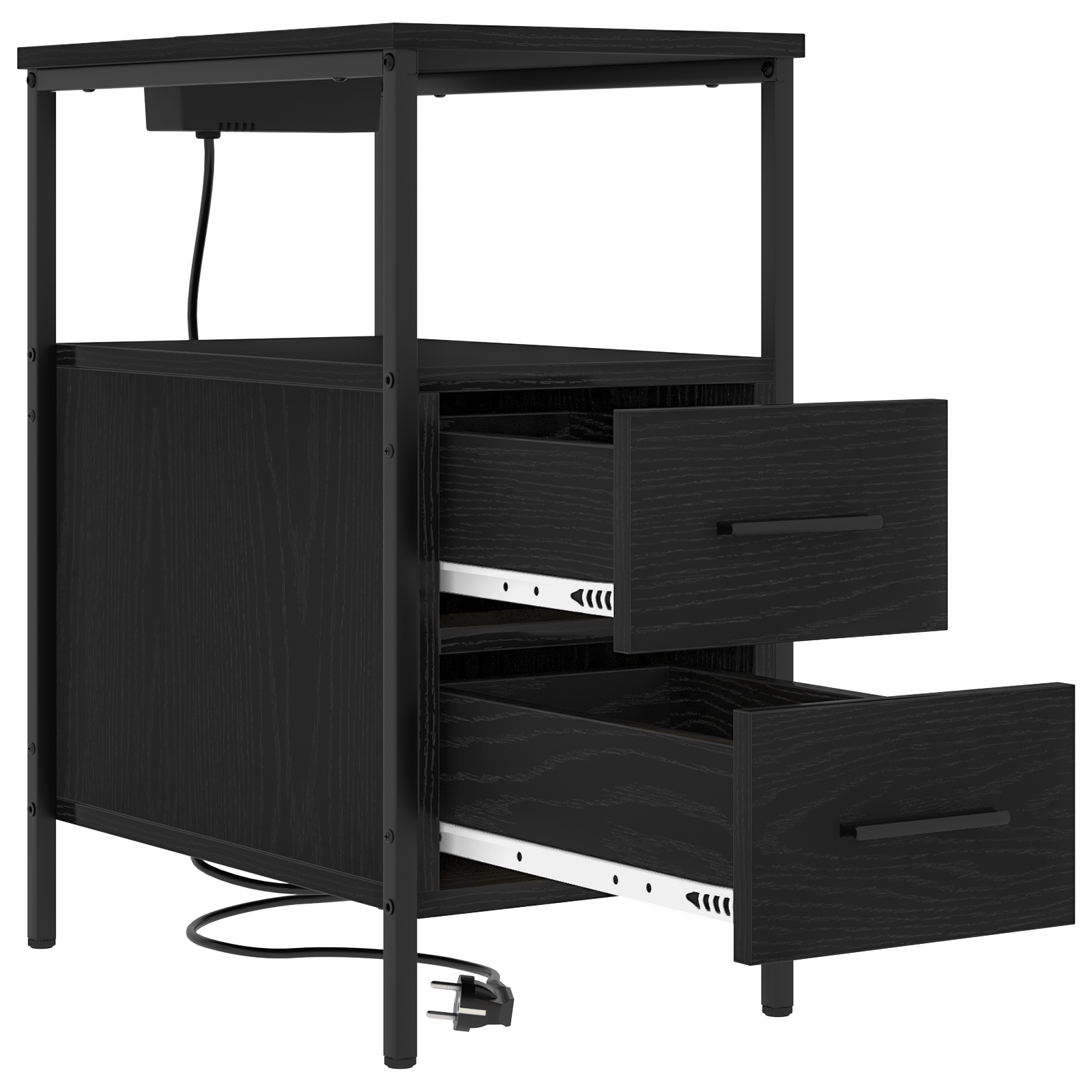 Noptiera stejar negru 30 x 48 x 61 cm Lemn compozit — imaginea 5