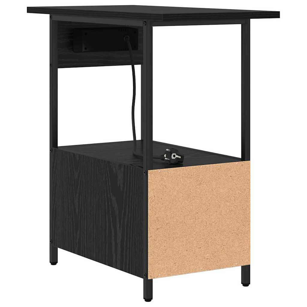 Noptiera stejar negru 60 x 30 x 61 cm Lemn compozit — imaginea 9