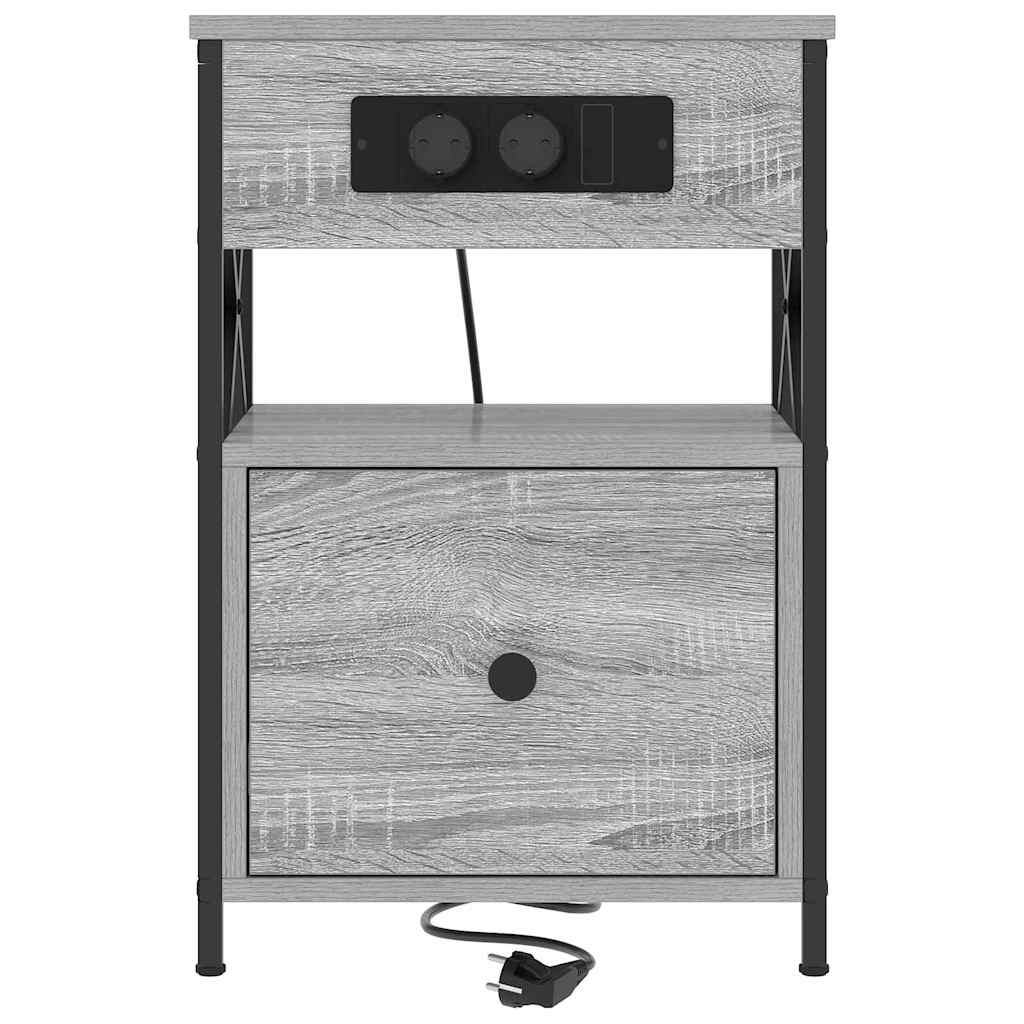 Noptiera sonoma gri 40 x 31 x 60 cm Lemn compozit — imaginea 6
