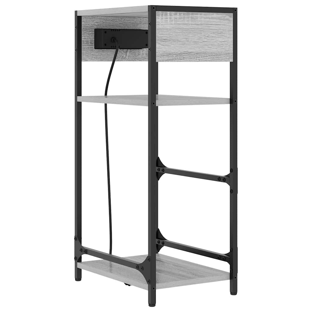 Noptiera sonoma gri 40 x 27 x 76 cm Lemn compozit — imaginea 8