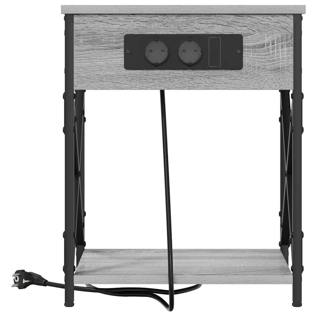 Noptiera 2 pcs sonoma gri 41 x 31 x 51 cm Lemn compozit — imaginea 6