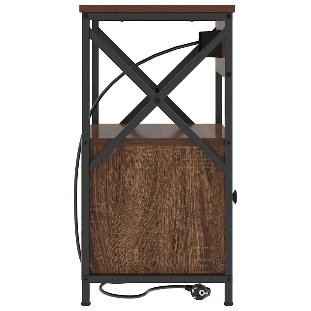 Noptiera stejar brun 40 x 31 x 60 cm Lemn compozit — imaginea 7