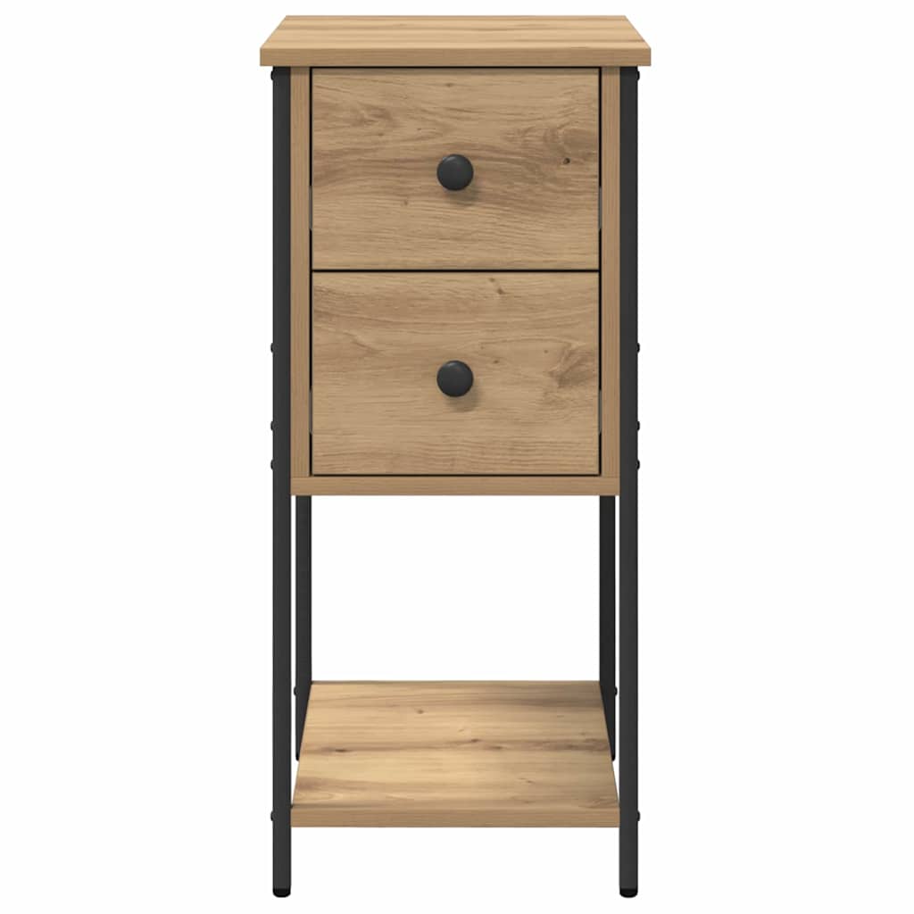 Noptiera 2 pcs stejar artizanal 32 x 42 x 70 cm — imaginea 7