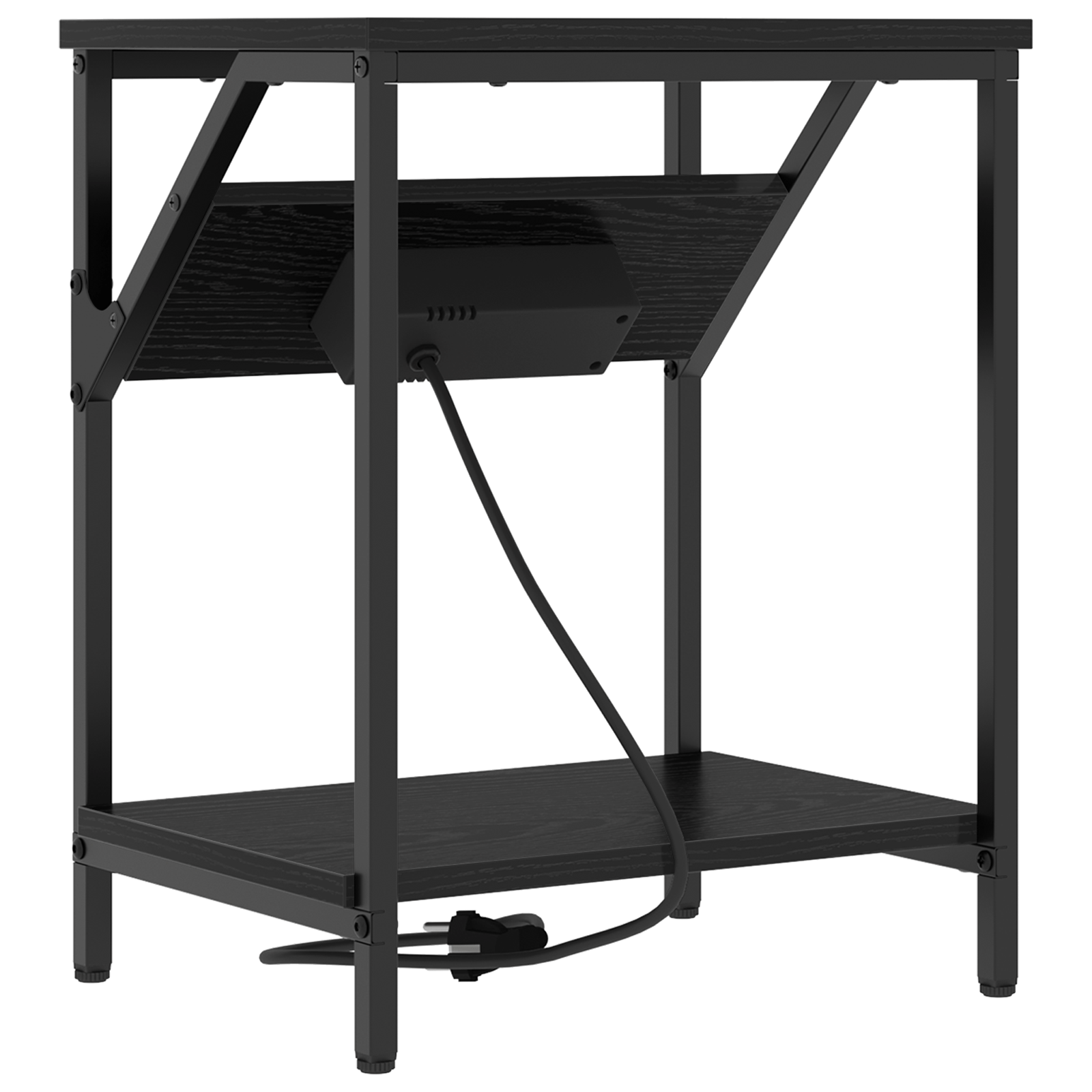 Noptiera stejar negru 38 x 30 x 48 cm Lemn compozit — imaginea 7