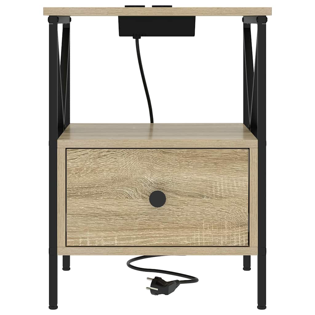 Noptiera stejar sonoma 41.5 x 40.5 x 55 cm Lemn compozit — imaginea 6