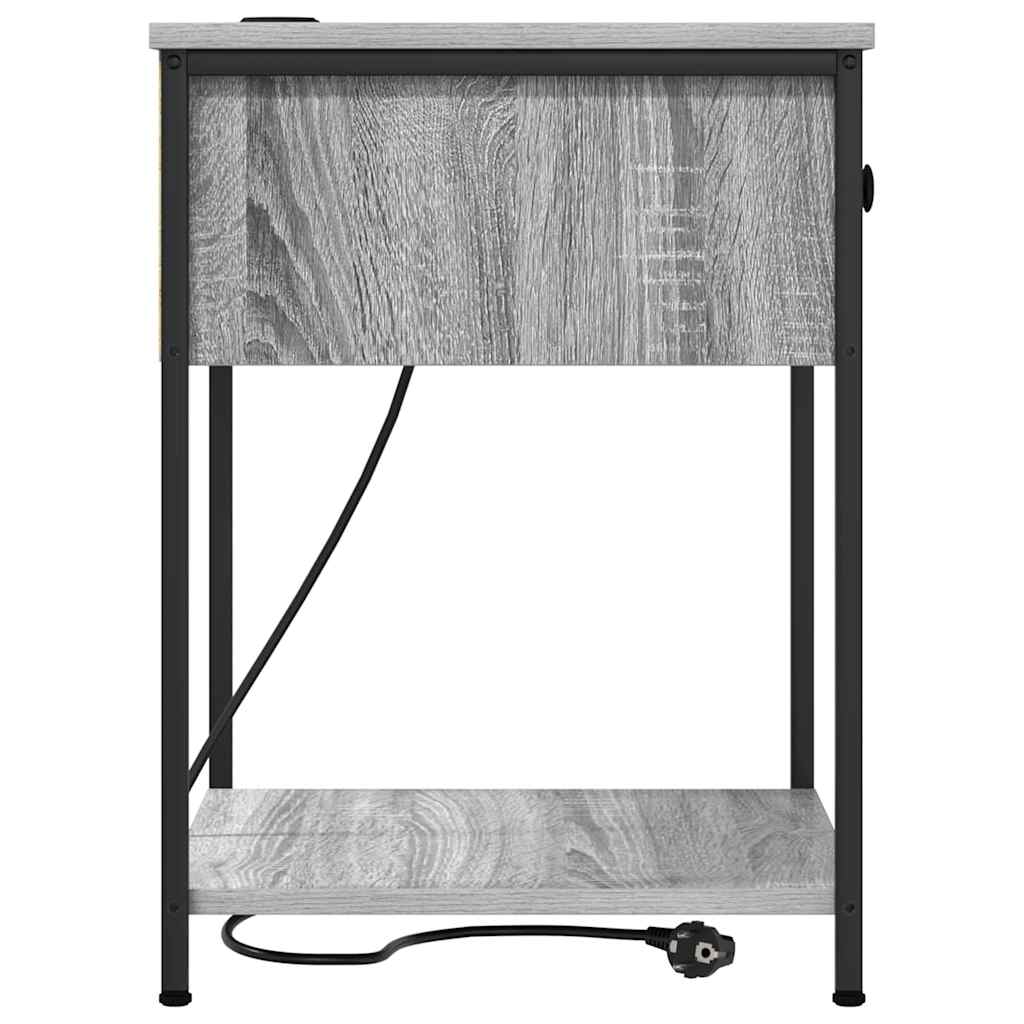 Noptiera sonoma gri 42 x 41 x 56 cm Lemn compozit — imaginea 7