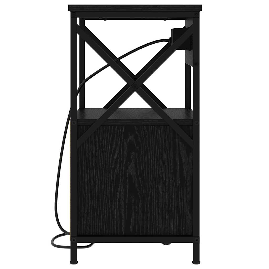Noptiera cu sertar 2 pcs stejar negru 40 x 31 x 60 cm — imaginea 8