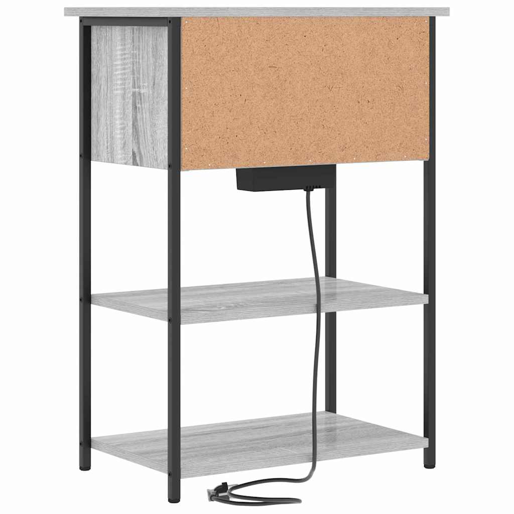 Noptiera sonoma gri 55 x 31 x 76 cm Lemn compozit — imaginea 7