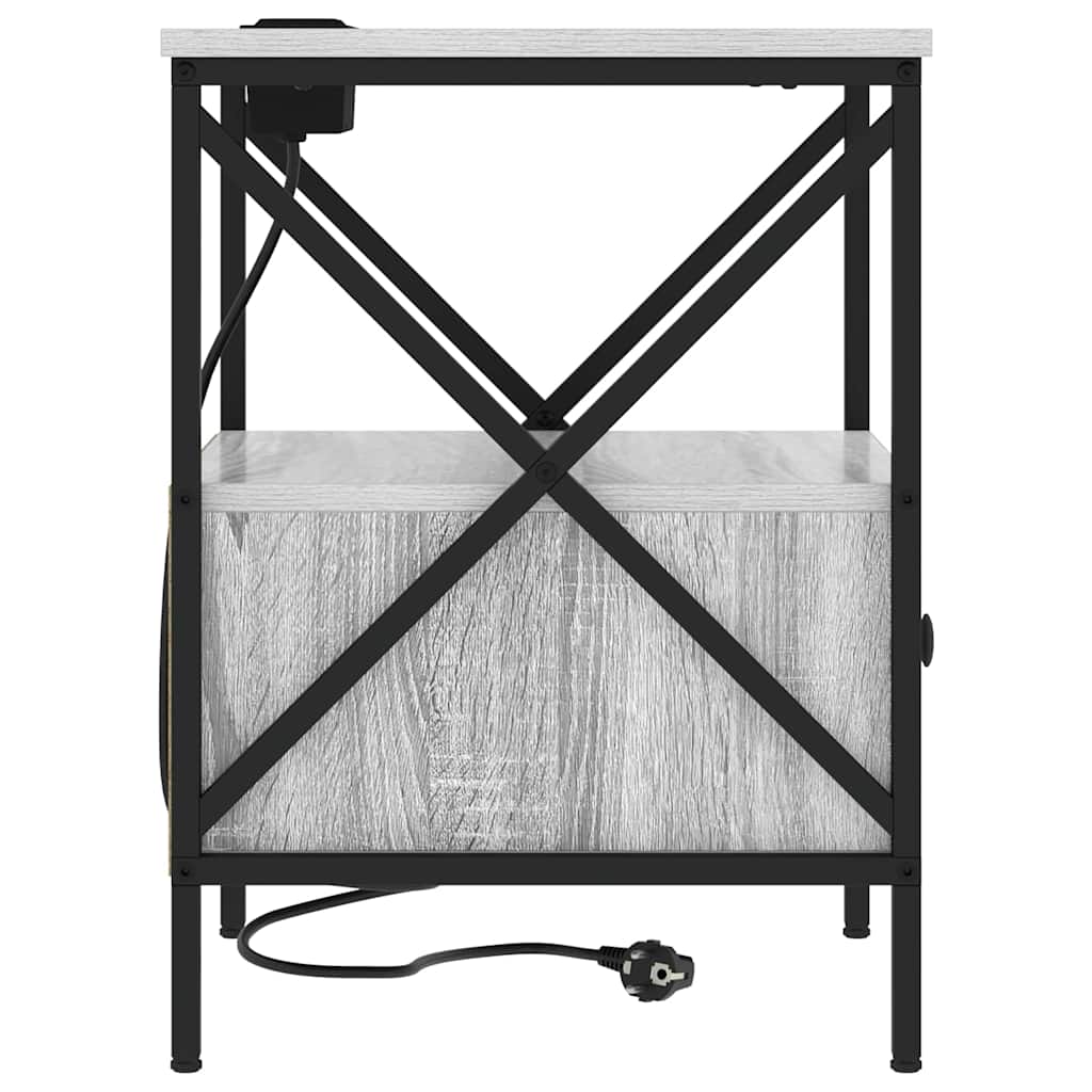 Noptiera sonoma gri 41.5 x 40.5 x 55 cm Lemn compozit — imaginea 7
