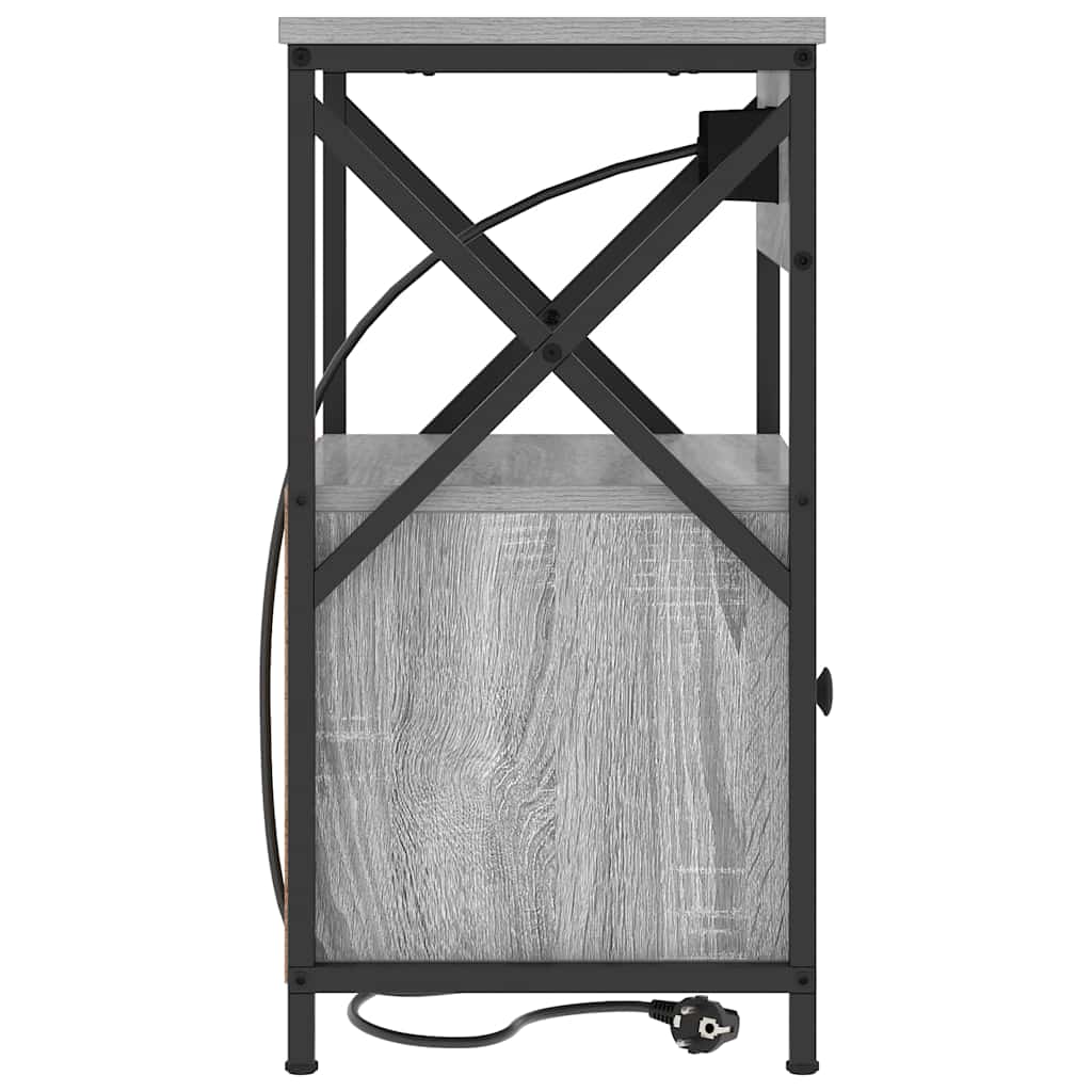 Noptiera sonoma gri 40 x 31 x 60 cm Lemn compozit — imaginea 7