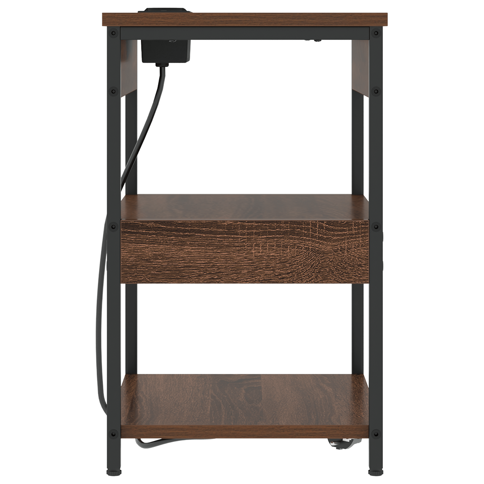 Noptiera stejar brun 41 x 31 x 51 cm Lemn compozit — imaginea 6