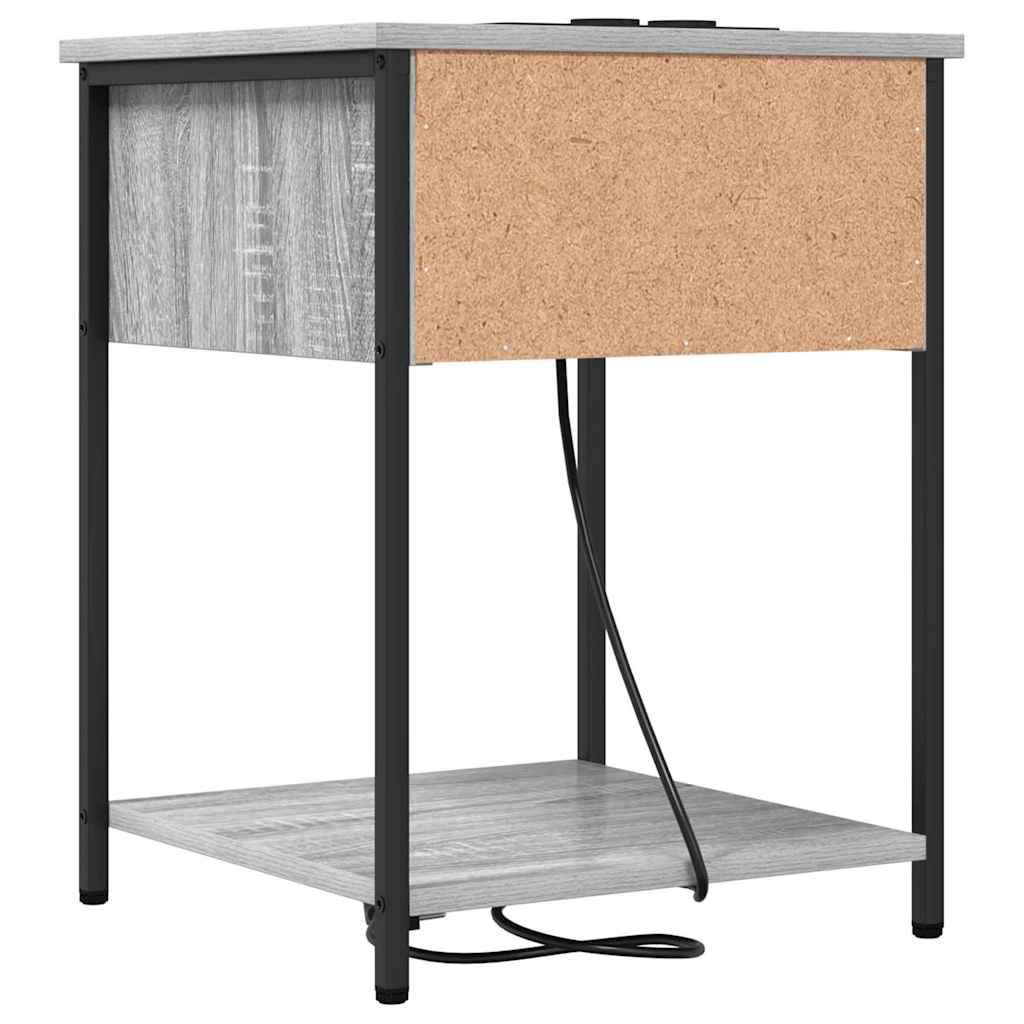 Noptiera sonoma gri 42 x 41 x 56 cm Lemn compozit — imaginea 8