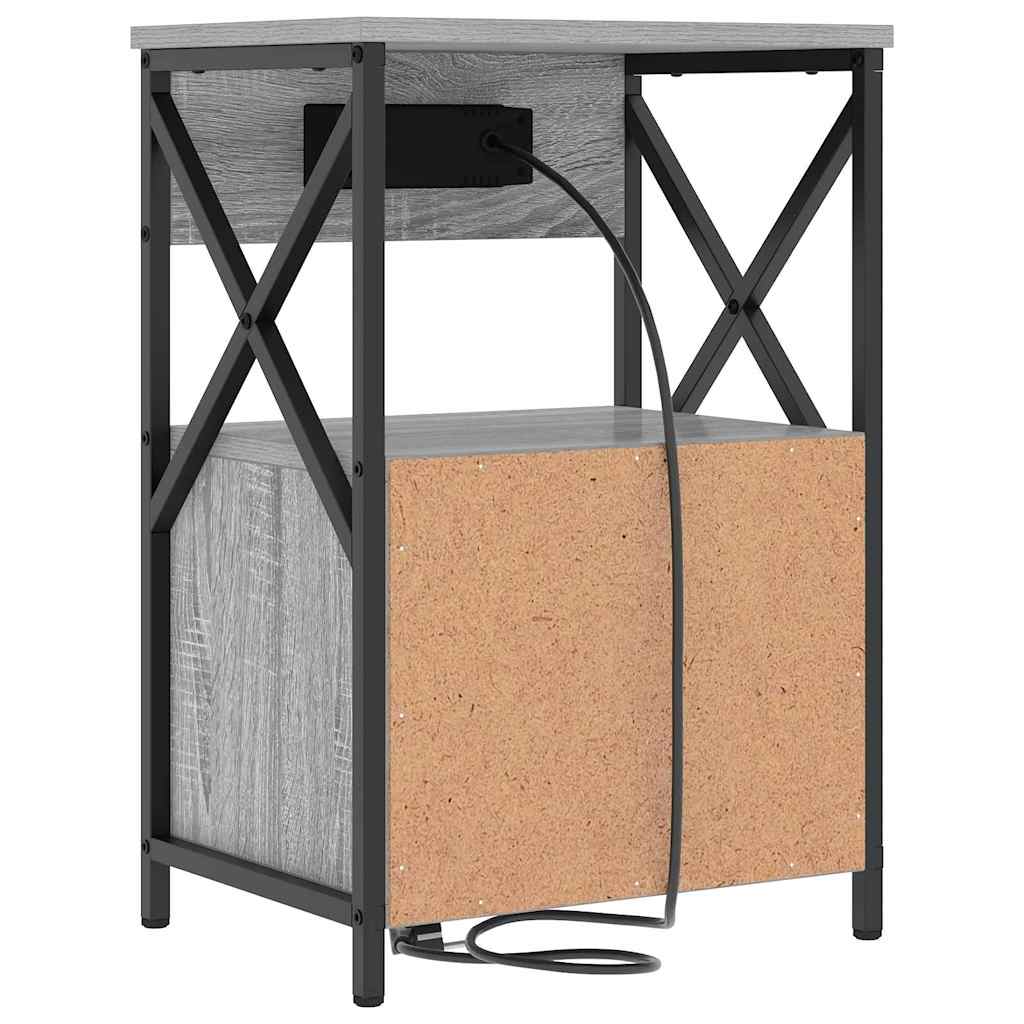 Noptiera sonoma gri 40 x 31 x 60 cm Lemn compozit — imaginea 8