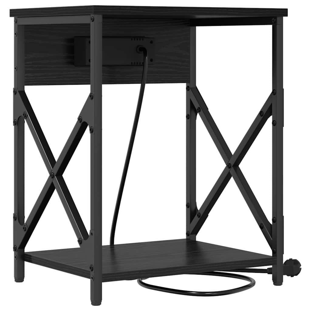 Noptiera cu sertar 2 pcs stejar negru 41 x 31 x 51 cm — imaginea 8