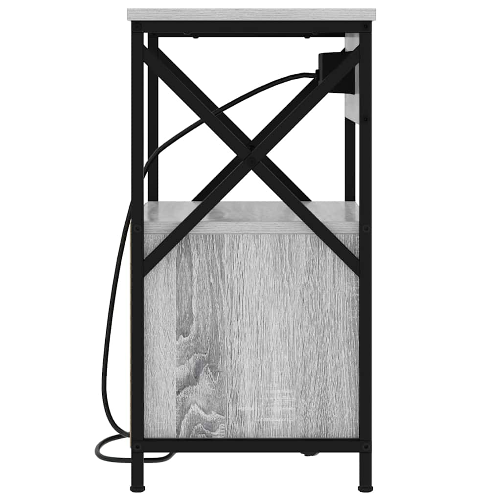 Noptiera 2 pcs sonoma gri 40 x 31 x 60 cm Lemn compozit — imaginea 8
