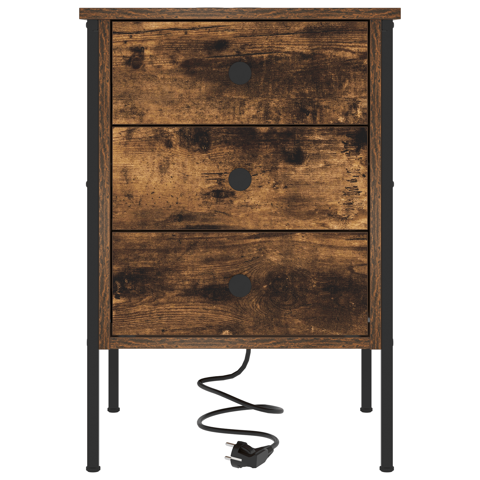 Noptiera stejar afumat 42 x 41 x 61 cm Lemn compozit — imaginea 6