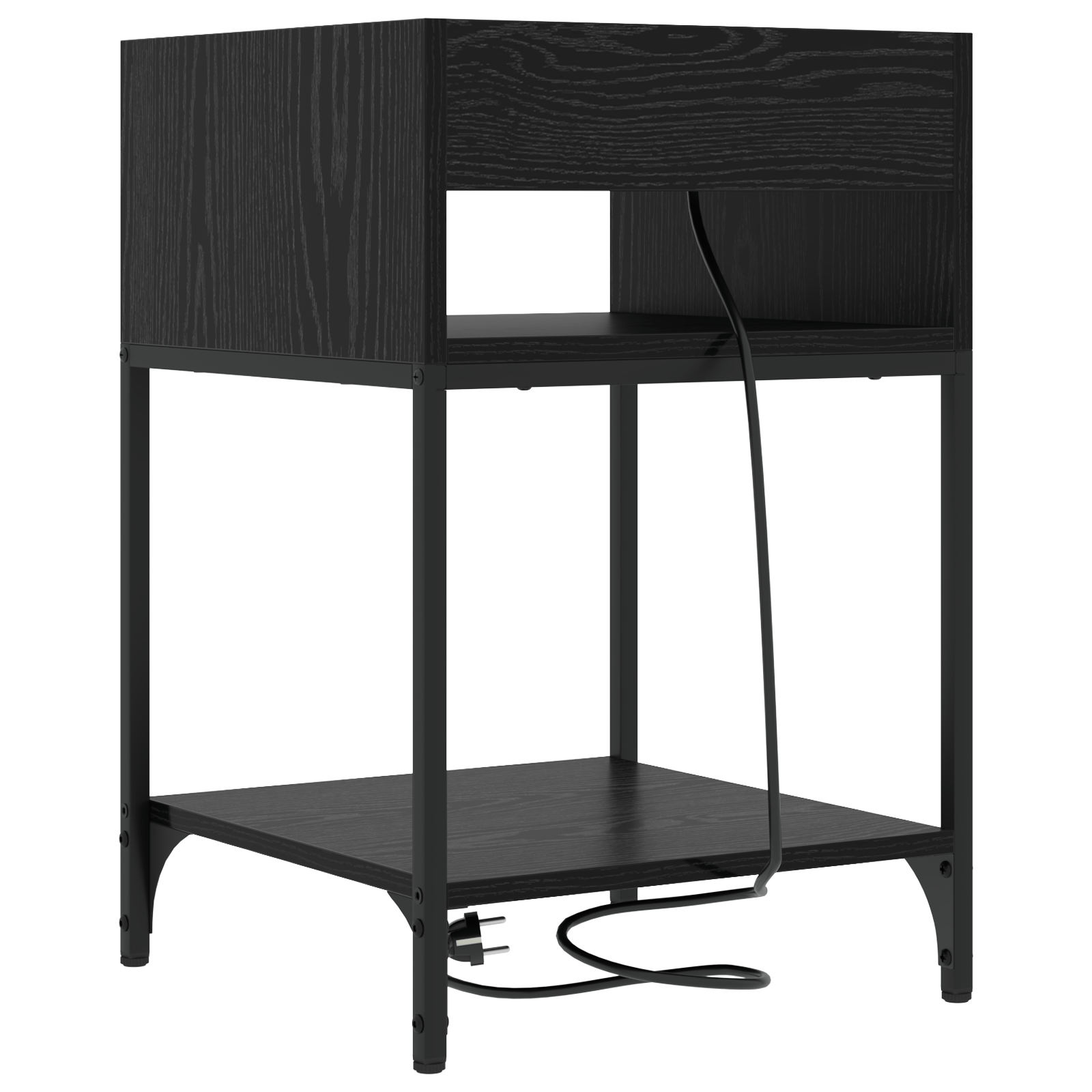 Noptiera stejar negru 40 x 40 x 61 cm Lemn compozit — imaginea 7