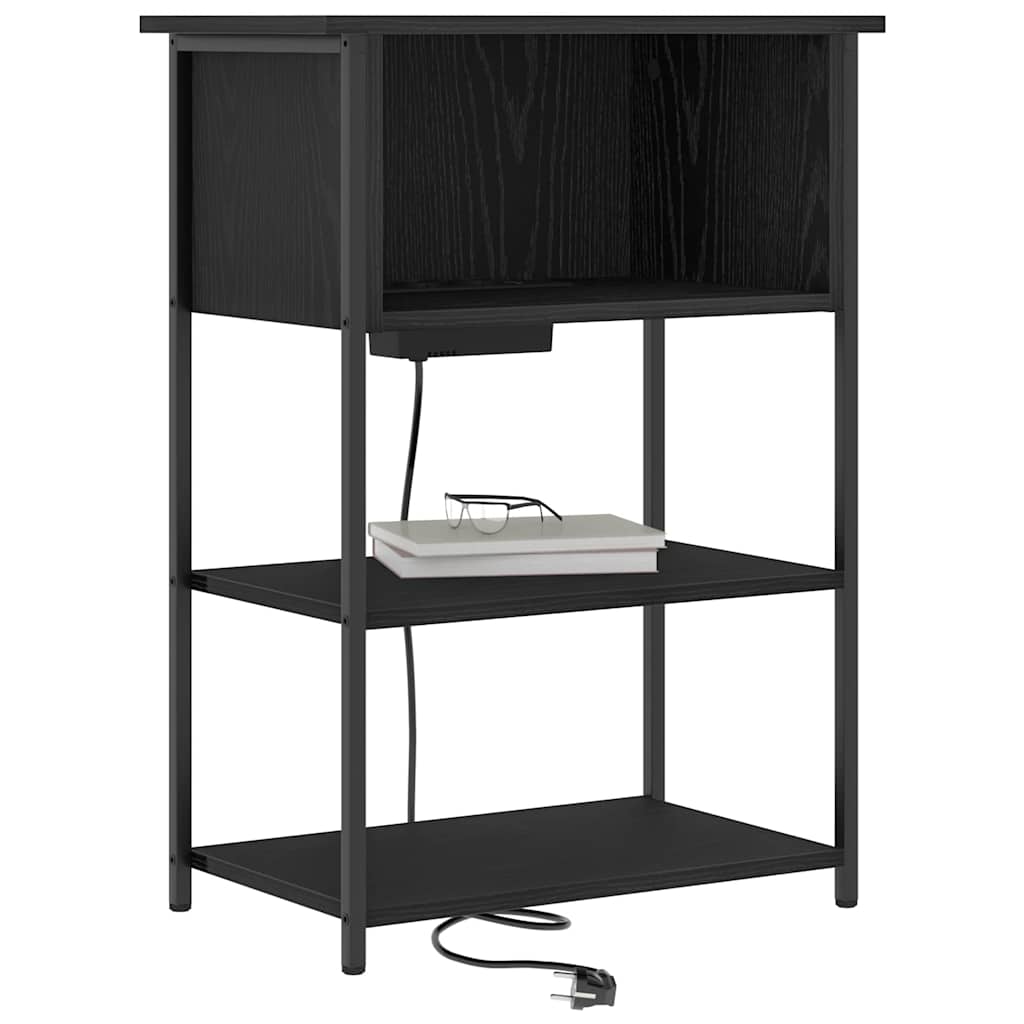 Noptiera stejar negru 55 x 31 x 76 cm Lemn compozit