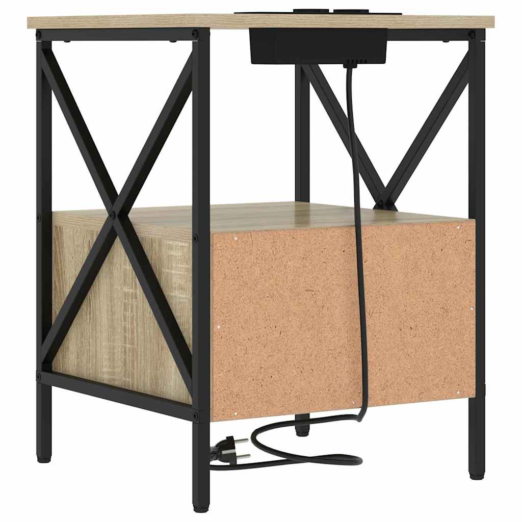Noptiera stejar sonoma 41.5 x 40.5 x 55 cm Lemn compozit — imaginea 8