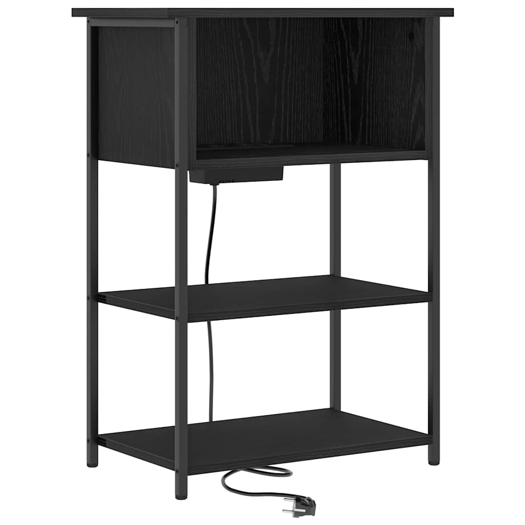 Noptiera stejar negru 55 x 31 x 76 cm Lemn compozit — imaginea 2
