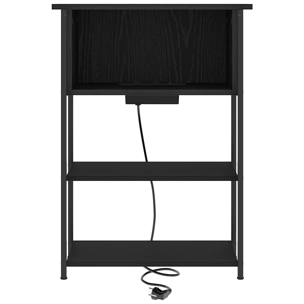 Noptiera stejar negru 55 x 31 x 76 cm Lemn compozit — imaginea 5