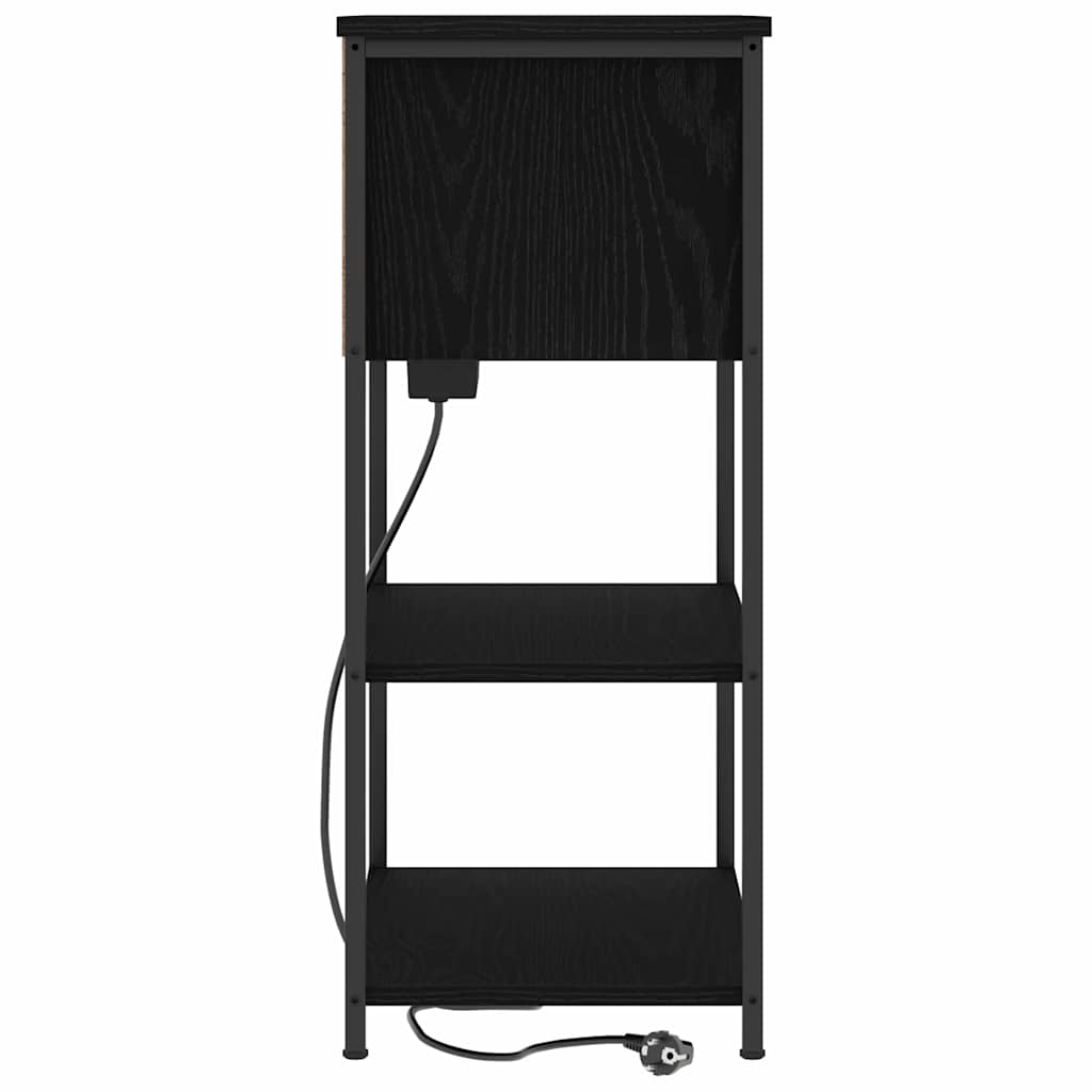Noptiera stejar negru 55 x 31 x 76 cm Lemn compozit — imaginea 6
