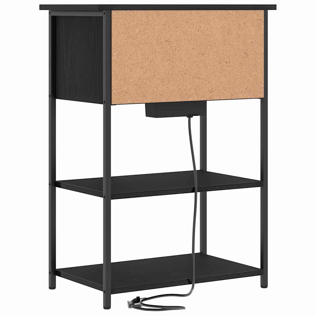 Noptiera stejar negru 55 x 31 x 76 cm Lemn compozit — imaginea 7