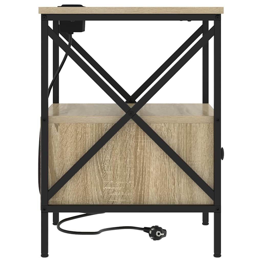 Noptiera 2 pcs stejar sonoma 41.5 x 40.5 x 55 cm — imaginea 8