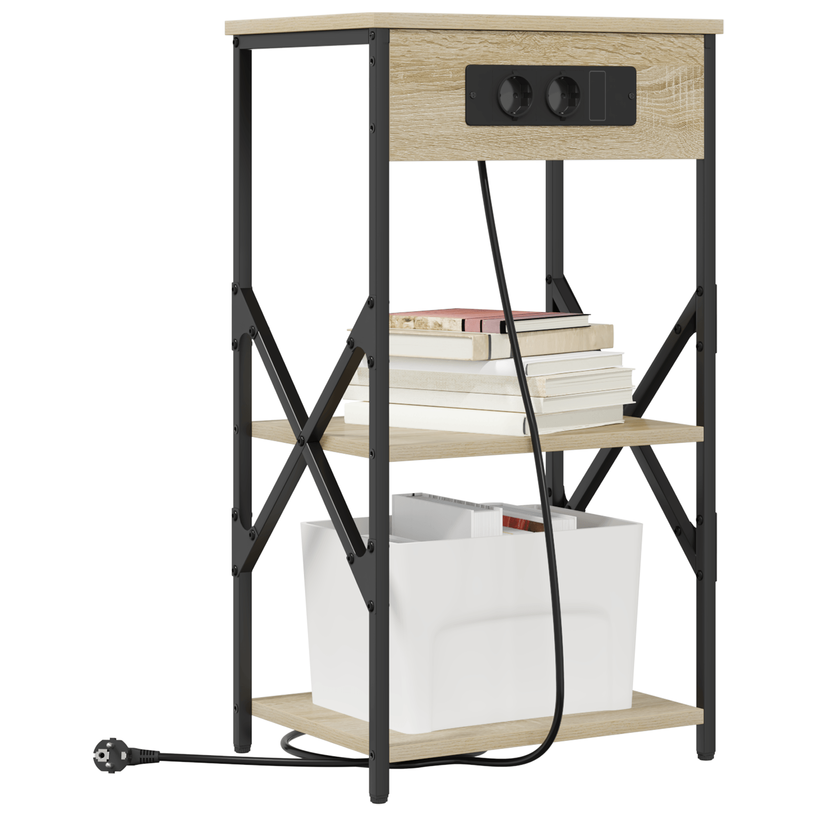 Noptiera stejar sonoma 41 x 31 x 76 cm Lemn compozit — imaginea 3