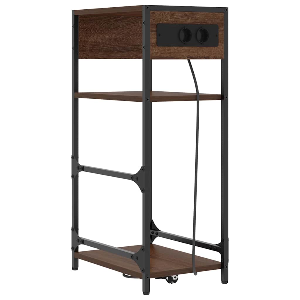 Noptiera stejar brun 40 x 27 x 76 cm Lemn compozit